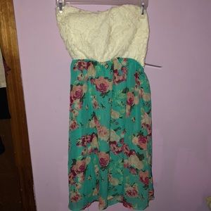 New Size L Floral Strapless Summer Spring Dress y2k
